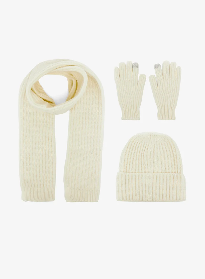 Ginger 3PK Beanie, Scarf & Glove Knitwear Set