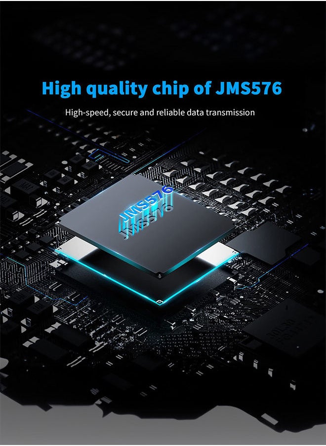 2.5" Hard Drive Enclosure Tool Free, USB C 3.1 Gen 2 to SATA III 6Gbps External Enclosure for 2.5inch 7mm 9.5mm SSD HDD, UASP Supported 2 Cables included