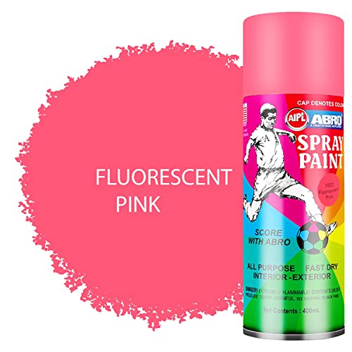 ABRO SP-1002 Multipurpose Colour Spray Paint Can (400ml, Fluorescent Pink) DIY Quick Drying for Metal, Wood, Walls, Automotive Cars and Bikes - Image 2