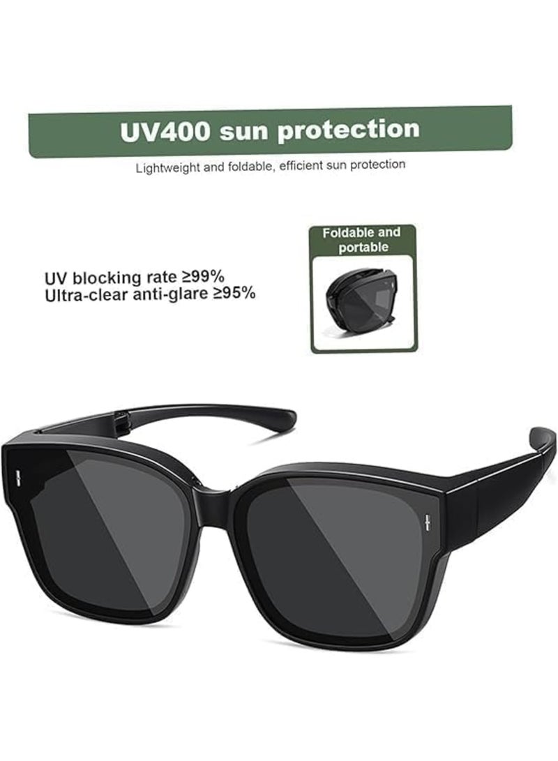 Zikra Over Glasses Sunglasses for Men Women, Folding Sunglasses Lightweight Sunglasses That Fit Over Glasses UV400 Protection Non Slip Polarized Sunglasses - Image 4