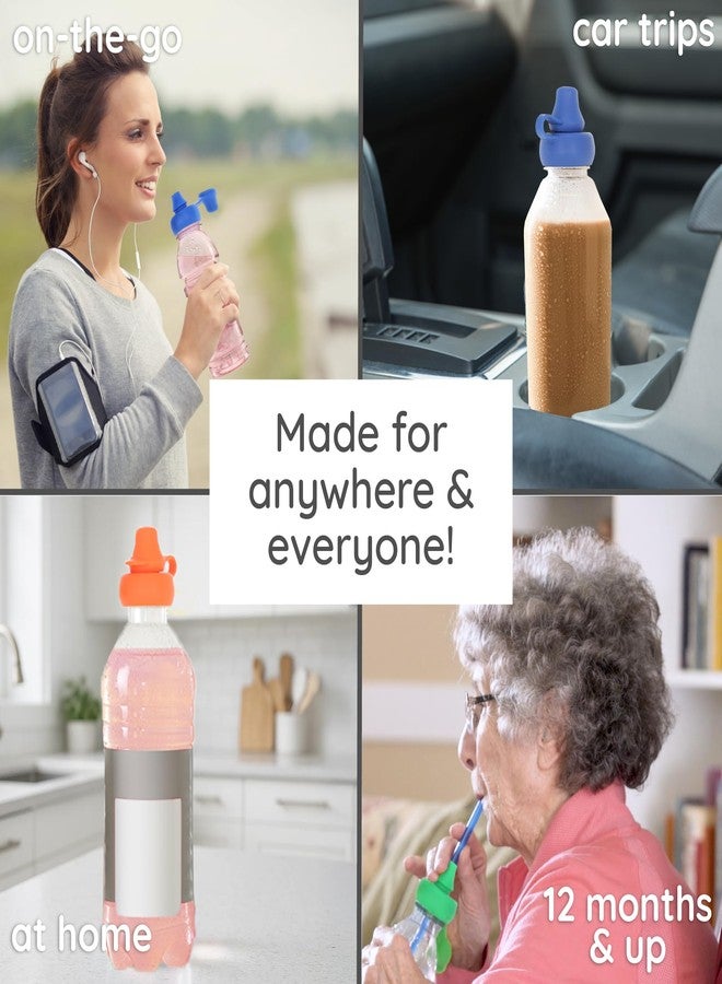 KiddiKap Sport Bottle Topper for Kids – Reusable 100% Silicone Spill-Resistant Spout Cap for Sports Drink Bottles – Travel-Friendly Leak-Reducing Lid for Toddlers & Adults - Image 4