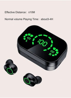 Angmei True Wireless Earbuds, gaming earphone，10mm Drivers with Big Bass, Bluetooth 5.3, 30H Long Playtime, Water-Resistant, 2 Mics for AI Clear Calls, 22 Preset EQs, Customization (Black) Noise Cancelling In-Ear Touch Control LED Display Long Lasting Battery Built-In Mic Wireless Earphone  - Image 2