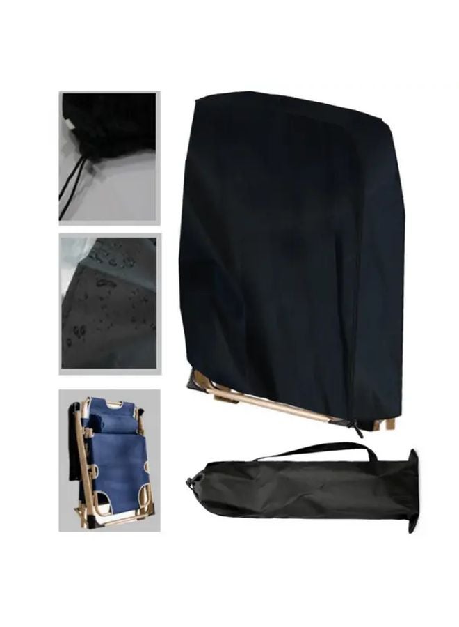 73Hours Heavy Duty Folding Chair And Bed Cover Set With Storage Bag Black - Image 1