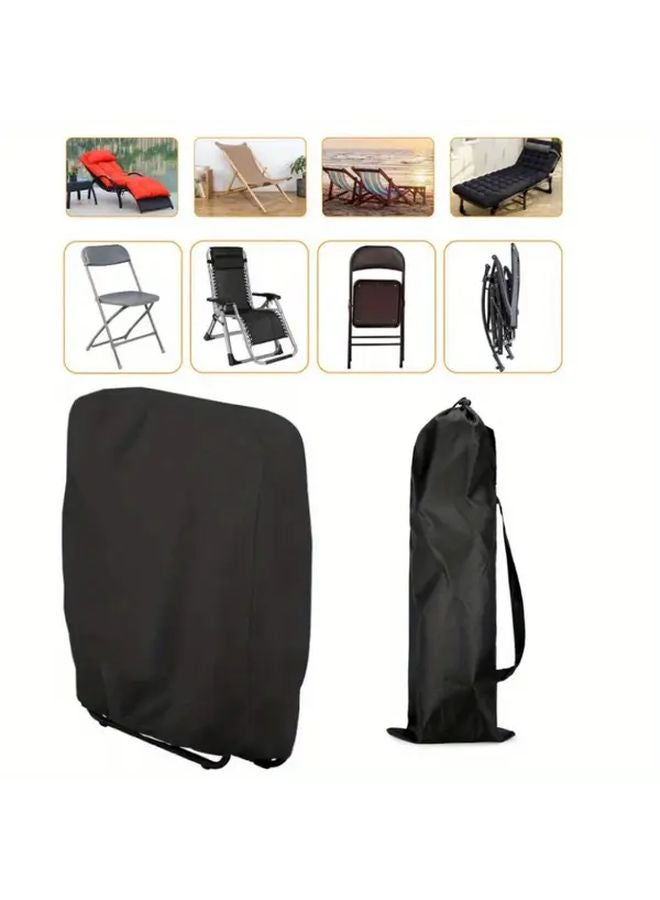 73Hours Heavy Duty Folding Chair And Bed Cover Set With Storage Bag Black - Image 3