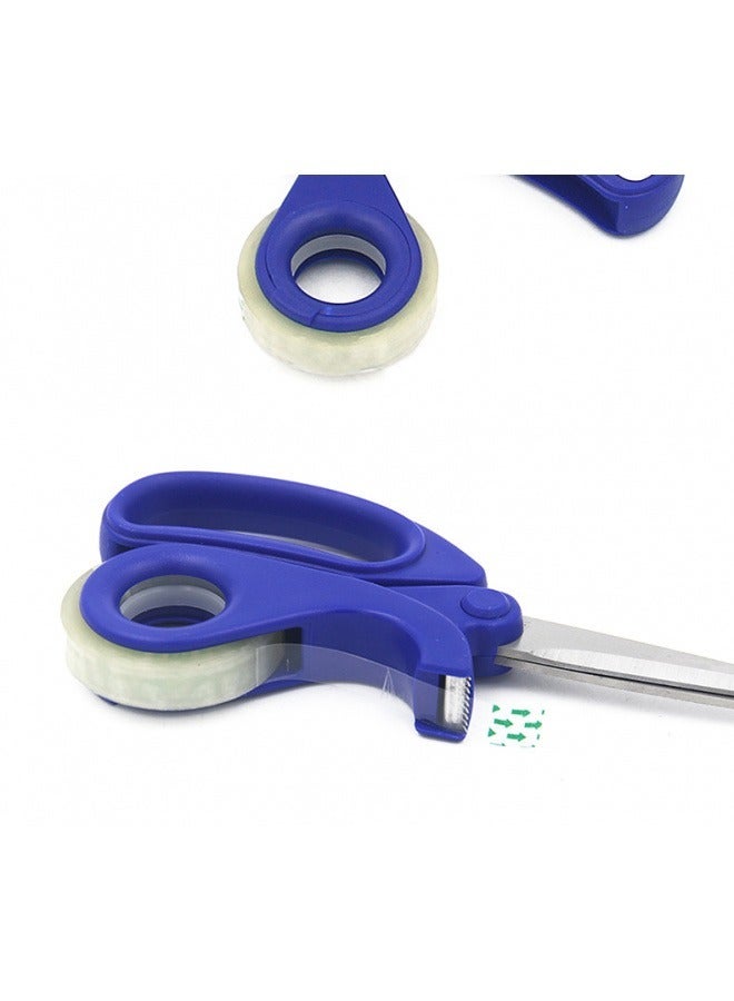 بيوينتي مقص الفولاذ المقاوم للصدأ مع شريط للمنزل / المكتب ، دليل الطلاب / قطع الورق / مقص الخياطة / التعبئة والتغليف (تضمن 5 لفات من الشريط) - Image 2