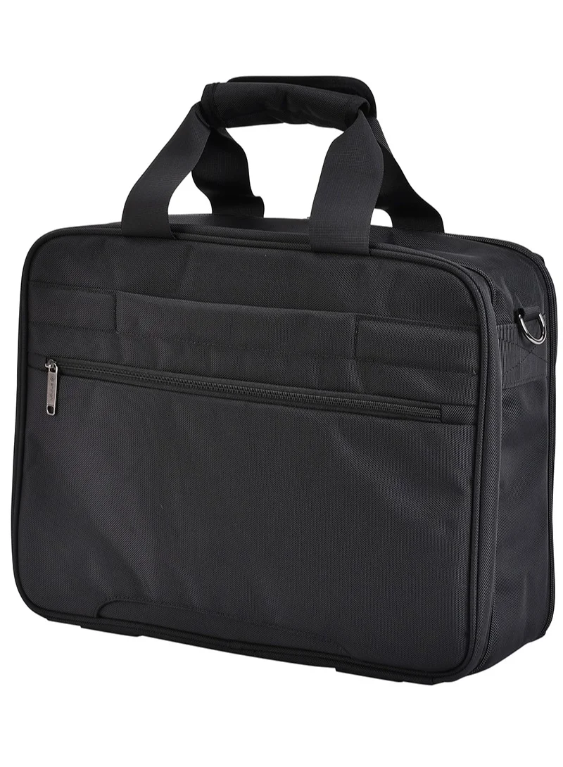 eminent Premium 17 inch Shoulder Business Laptop Bag Polyester Light Weight 180° Opening Business Laptop Case for Men Women on Travel Business V322 Black