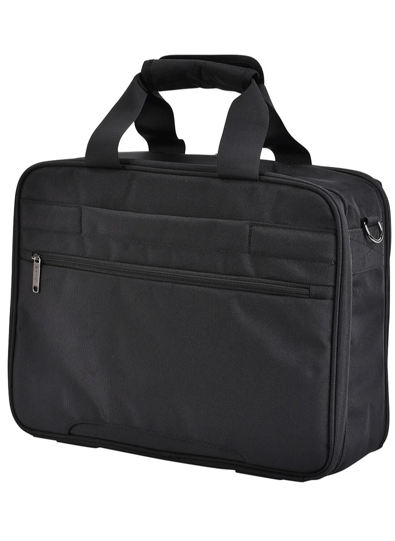 إيمينينت Premium 17 inch Shoulder Business Laptop Bag Polyester Light Weight 180° Opening Business Laptop Case for Men Women on Travel Business V322 Black