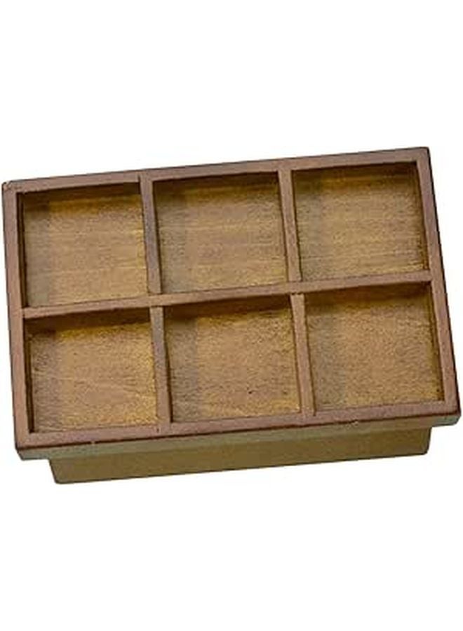 Miniature Handcrafted Fruit Stand Dollhouse Decor Walnut Finish DIY Scene - Image 1