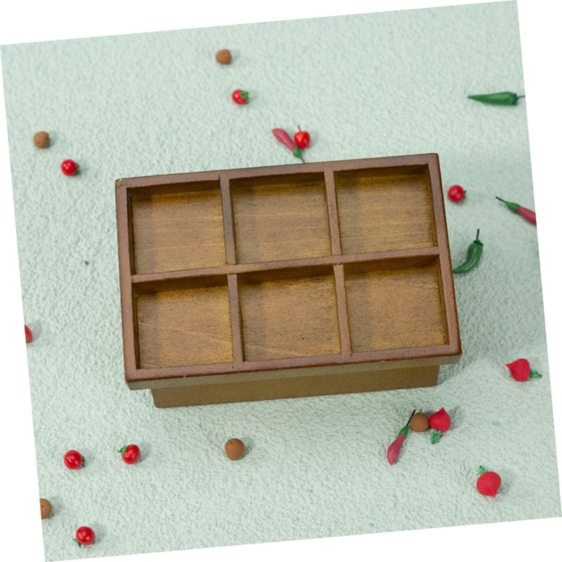 Miniature Handcrafted Fruit Stand Dollhouse Decor Walnut Finish DIY Scene - Image 5