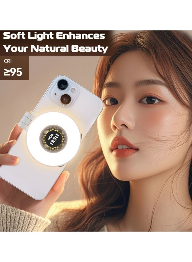 X-level LED Selfie Fill Light With Front & Back Phone Magnetic, 3000mAh Rechargeable ,3 Modes, Light White for Phone 17 Pro Max/17 pro/Samsung/Pad/AirPods/ iPad/Huawei/Xiaomi/Vivo/Oppo and More/Tablet/Laptop, Zoom Call TikTok Video Fill Light - Image 4