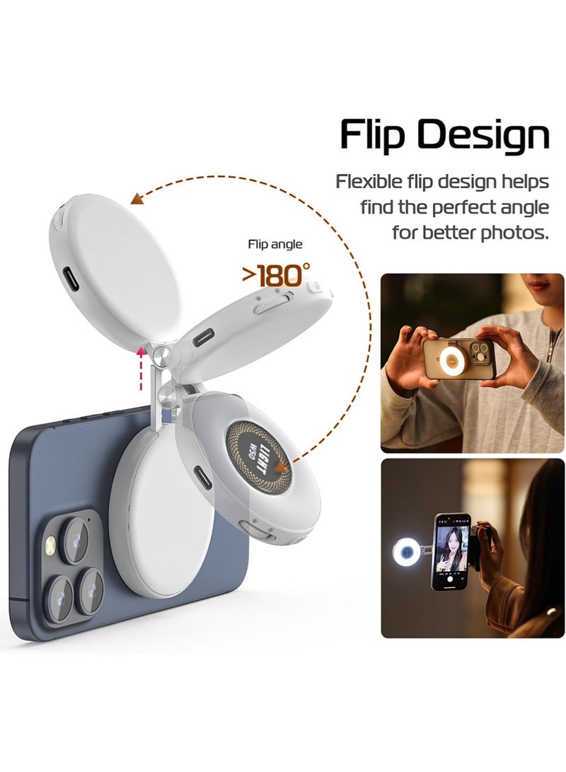 X-level LED Selfie Fill Light With Front & Back Phone Magnetic, 3000mAh Rechargeable ,3 Modes, Light White for Phone 17 Pro Max/17 pro/Samsung/Pad/AirPods/ iPad/Huawei/Xiaomi/Vivo/Oppo and More/Tablet/Laptop, Zoom Call TikTok Video Fill Light - Image 2
