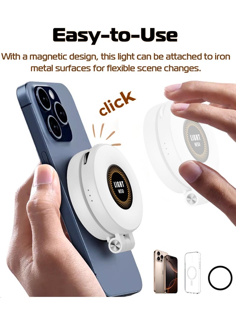 X-level LED Selfie Fill Light With Front & Back Phone Magnetic, 3000mAh Rechargeable ,3 Modes, Light White for Phone 17 Pro Max/17 pro/Samsung/Pad/AirPods/ iPad/Huawei/Xiaomi/Vivo/Oppo and More/Tablet/Laptop, Zoom Call TikTok Video Fill Light - Image 3