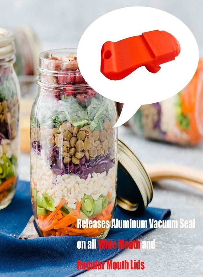 JILINWEI Canning Jar Opener, Mason Jar Opener Canning Tools for Releases Aluminum Vacuum Seal on all Wide Mouth and Regular Mouth Lids,Red - Image 3