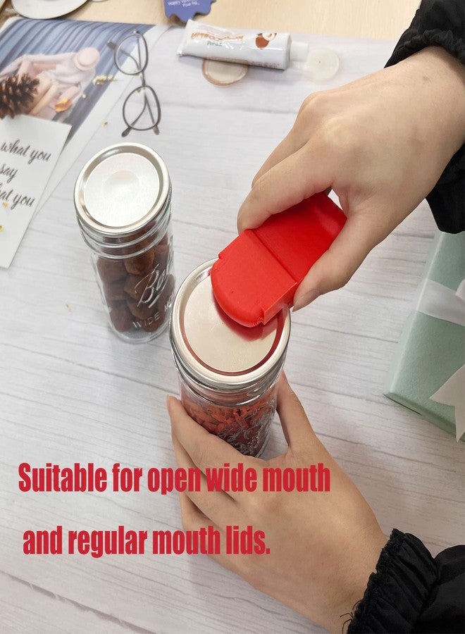 JILINWEI Canning Jar Opener, Mason Jar Opener Canning Tools for Releases Aluminum Vacuum Seal on all Wide Mouth and Regular Mouth Lids,Red - Image 2