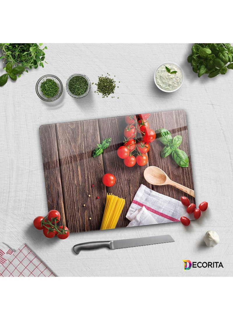 DECORITA Wood and Vegetables | Glass Cutting Board - Glass Cutting Table | 30cmx40cm  - Image 5