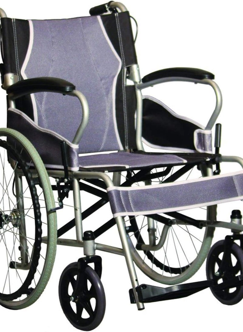 ANTAR Ultra-Light Wheelchair – 12.5 kg Foldable Lightweight Wheelchair with Steel Wheels – Compact Design for Home & Travel – Foldable Footrests & Armrests – Supports up to 100 kg