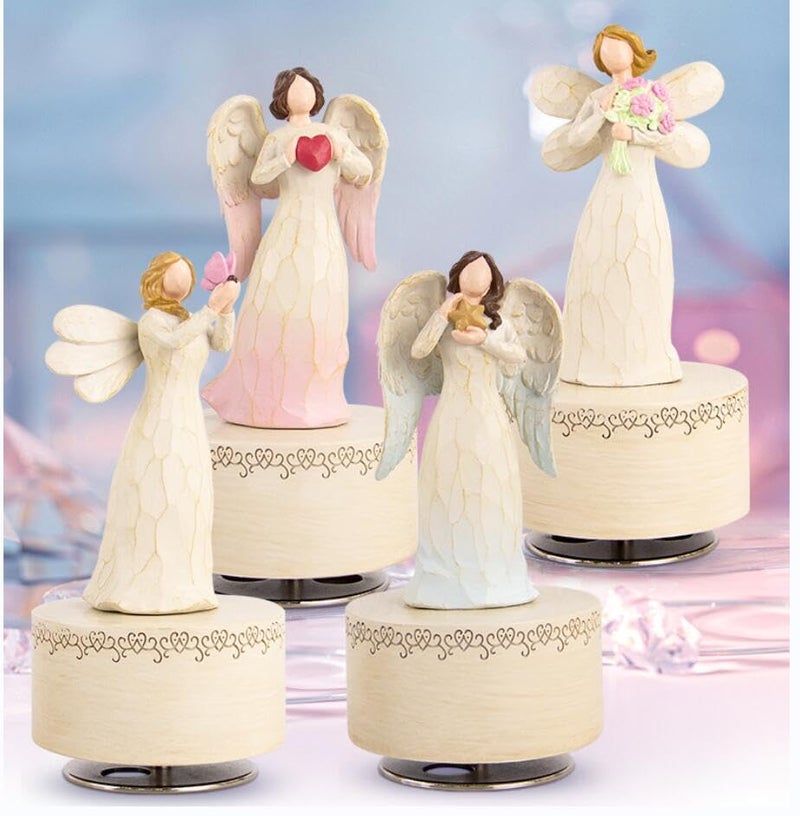 YT3 Studio Angel Music Box, Sculpted Hand-Painted Musical Figure Gifts Butterfly Music Box Guardian Angel Figurine for Daughter Women Birthday Anniversary, Play You are My Sunshine - Image 5