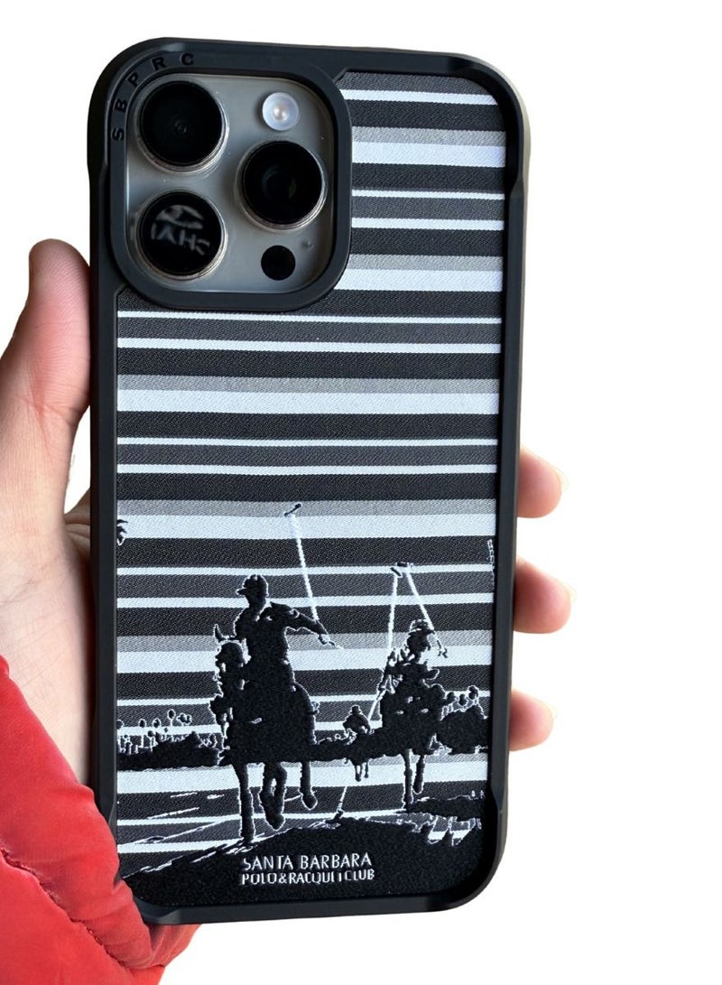 Santa Barabara Polo Santa Barbara Elijah Series Leather Case iPhone 16 Pro Max -Black - Image 4