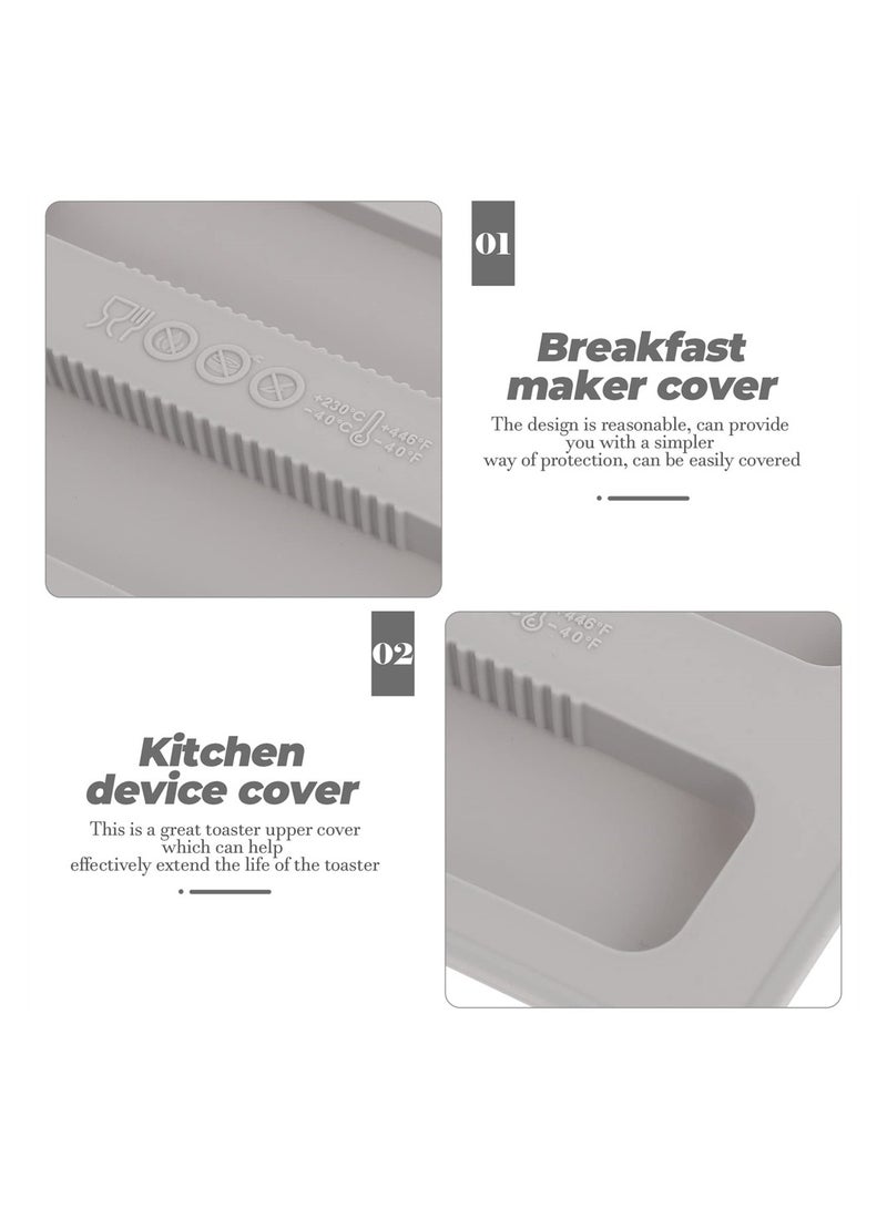 SYOSI 2Pcs Silicone Toaster Lid, Toaster Dirt Cover Toaster Appliance Top Cover, Toaster Protector Bread Maker Cover for Bread Machine, Sandwich Machine Part Accessories (Grey)  - Image 4