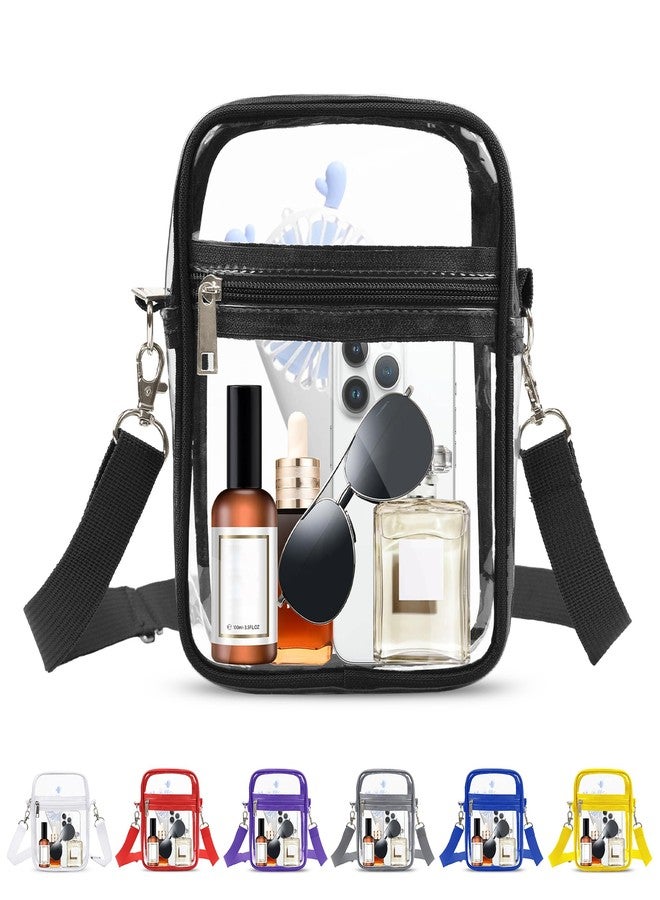 VOROLO Clear Crossbody Bag Stadium Approved See Through Purse Handbag,Small See Through Purse Handbag with Adjustable Shoulder Strap for Sports Black - Image 1