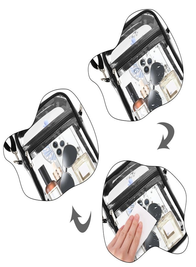 VOROLO Clear Crossbody Bag Stadium Approved See Through Purse Handbag,Small See Through Purse Handbag with Adjustable Shoulder Strap for Sports Black - Image 5
