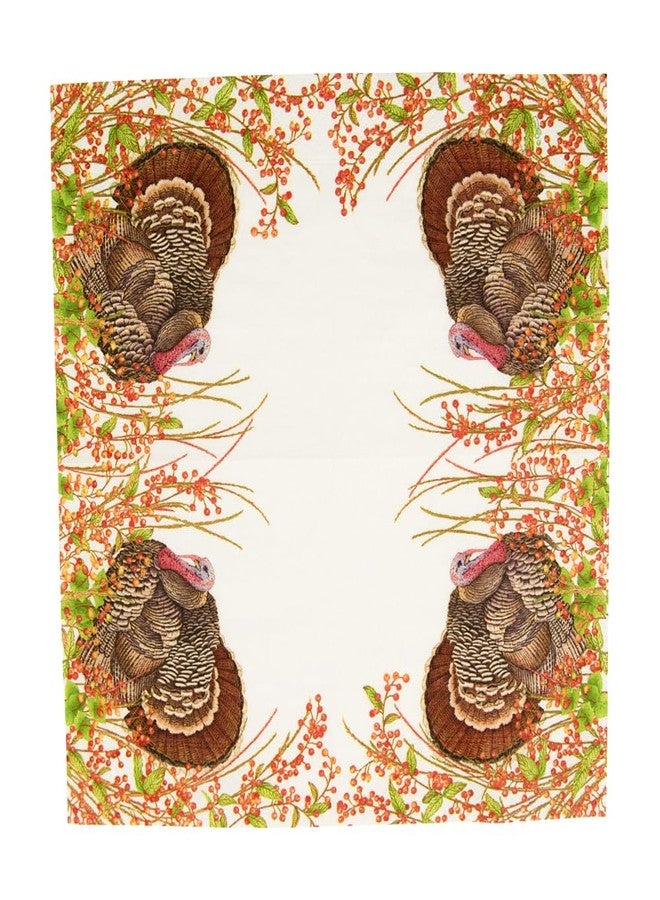 Caspari Turkey And Berries Cocktail Napkins - 20 Per Package - Image 4