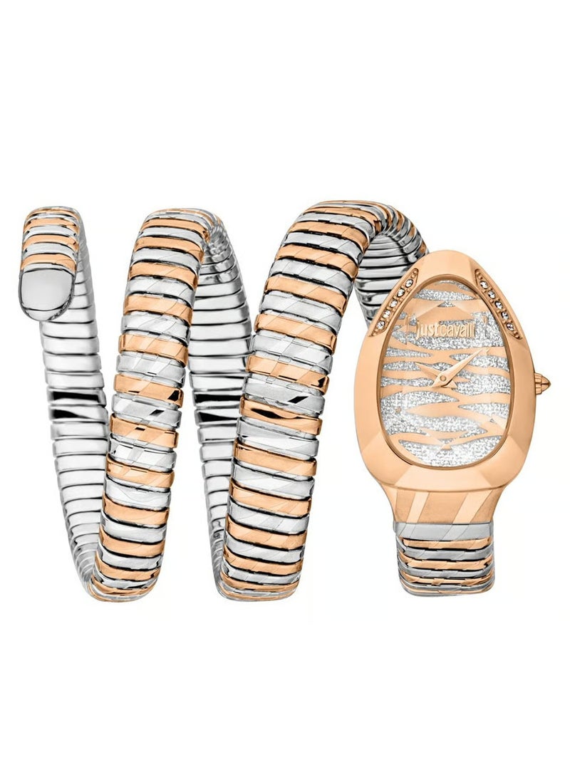 جي سي ساعة جست كافالي للنساء من الفولاذ المقاوم للصدأ باللون الذهبي الذهبي الوردي | JC1L226M0065 - Image 1