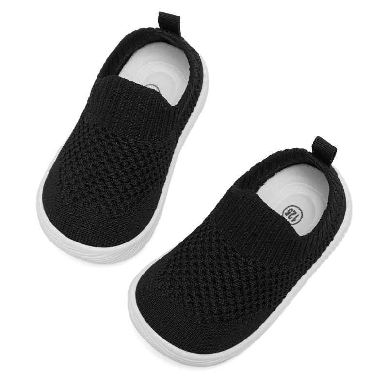 MORENDL Toddler Shoes Baby Walking Sock Shoes Non-Slip Breathable Boys & Girls Sneakers Infant Tennis Shoe Black 12-15Months - Image 4