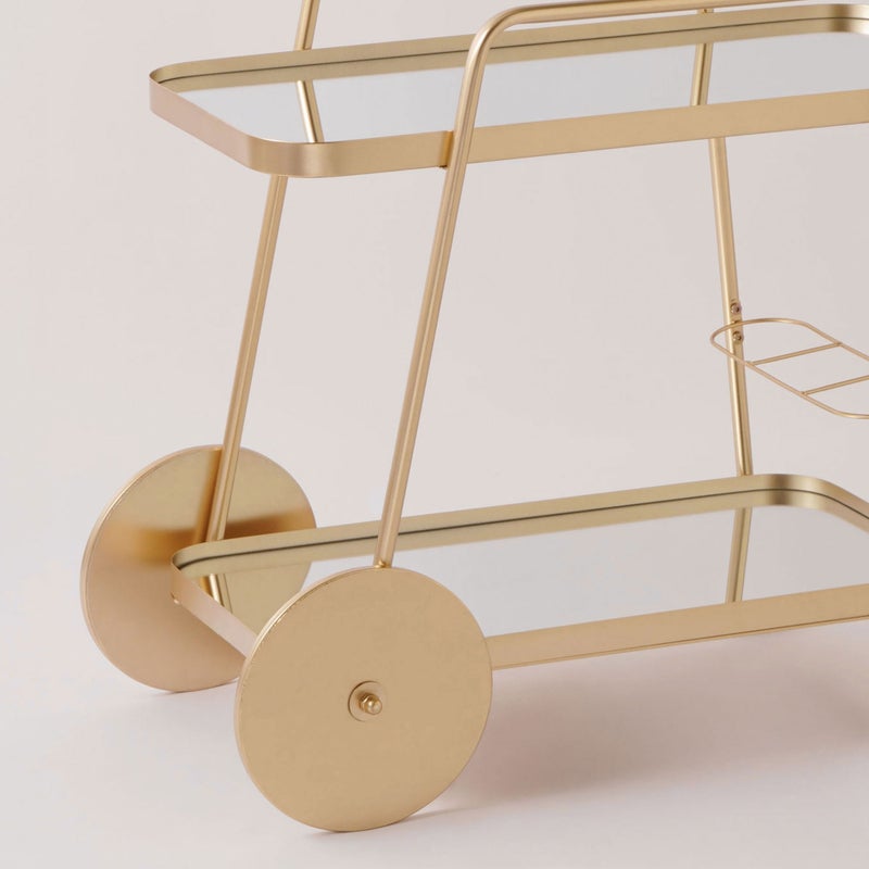 Homez metal serving trolley 82*39*70cm, gold - Image 2