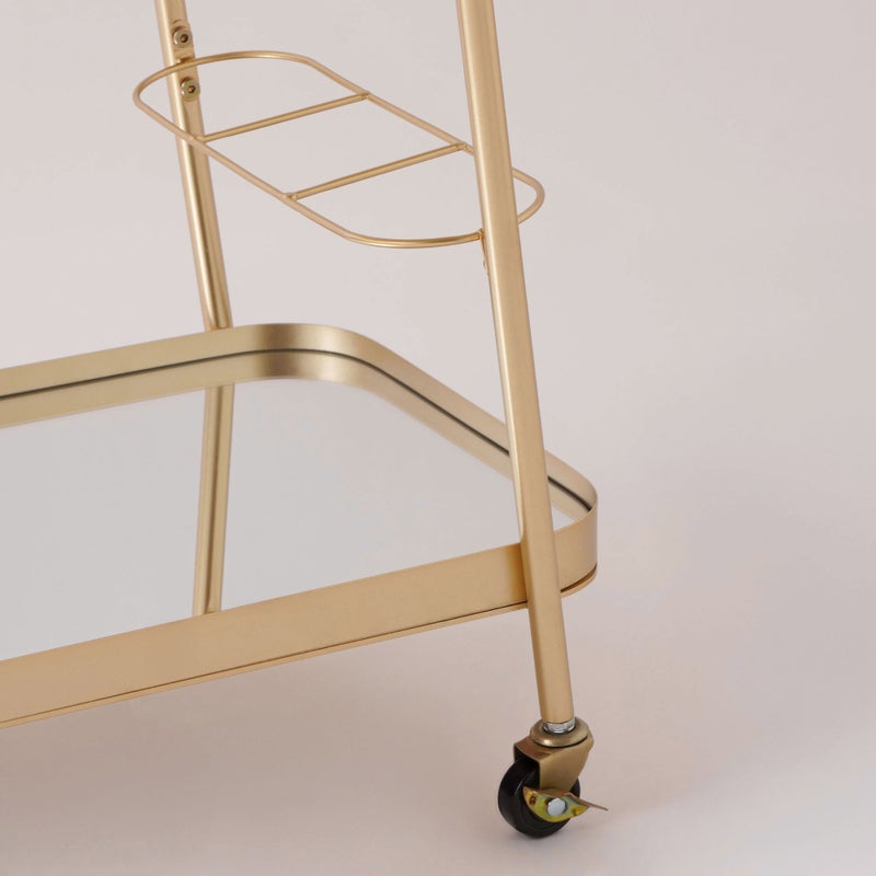 Homez metal serving trolley 82*39*70cm, gold - Image 3