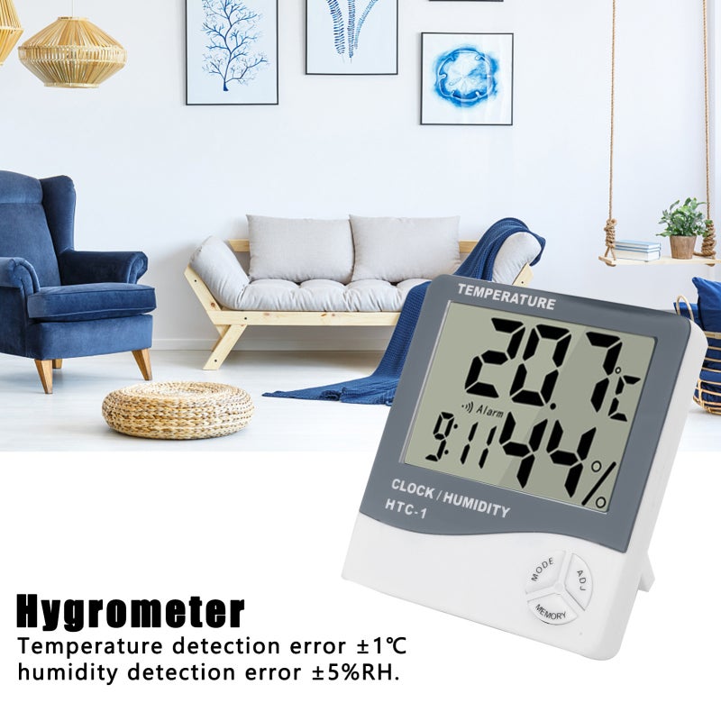 Digital Hygrometer Indoor Thermometer - High-Definition Display Precise ±0.1℃ ±5%RH Monitoring Durable ABS Waterproof Construction for Home Indoor Comfort Skin Health - Image 2