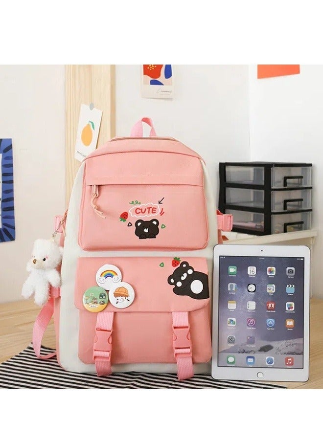 Reelyo Backpack for Girls 5 Pcs School Bookbag  Kids Schoolbag with Accessories Crossbody Bags Pencil Case Handbag Coin Purse - Image 2