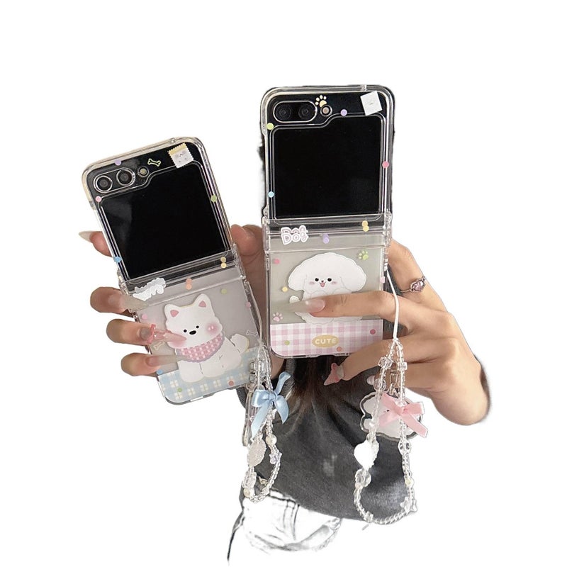 غطاء واقي | مقاوم للصدمات لـ Samsung Galaxy Z Flip 6 | Dog | حماية من السقوط | نقش منقط ومربعات - Image 3