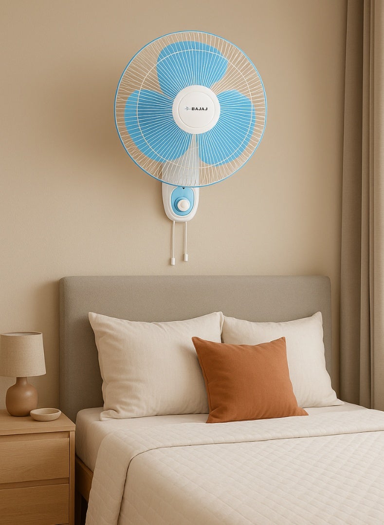Bajaj Esteem 400mm Wall Fan | High-Speed 16 Inch Wall-Mounted Fan with Powerful Air Delivery, 3 Speed Settings, Oscillation & Sturdy Design – 10 W 250542 white - Image 4