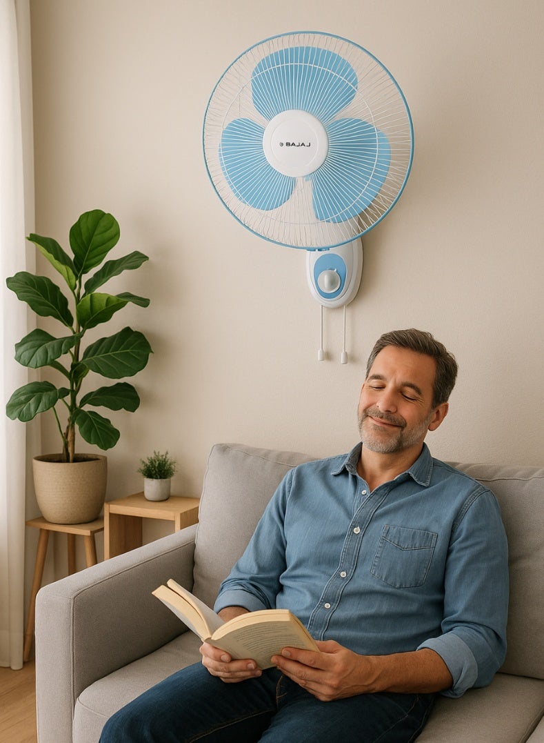 Bajaj Esteem 400mm Wall Fan | High-Speed 16 Inch Wall-Mounted Fan with Powerful Air Delivery, 3 Speed Settings, Oscillation & Sturdy Design – 10 W 250542 white - Image 3