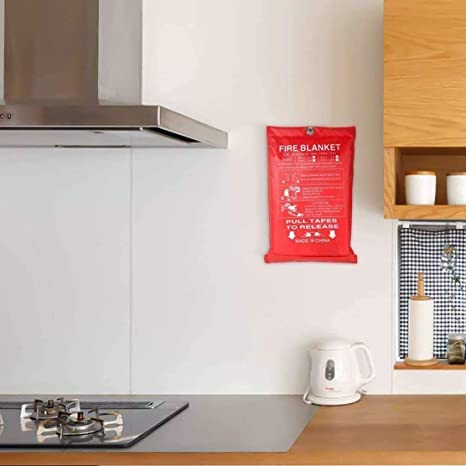 DUA EXPORT Blanket Emergency (1 x 2 m) Survival Fiberglass, Flame Retardant, Protection Fire Blanket Shelter Safety Cover for The Kitchen, Fireplace, Grill, Car, Camping, (4) - Image 3