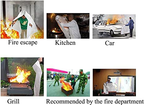 DUA EXPORT Blanket Emergency (1 x 2 m) Survival Fiberglass, Flame Retardant, Protection Fire Blanket Shelter Safety Cover for The Kitchen, Fireplace, Grill, Car, Camping, (4) - Image 4