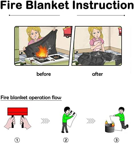 DUA EXPORT Blanket Emergency (1 x 2 m) Survival Fiberglass, Flame Retardant, Protection Fire Blanket Shelter Safety Cover for The Kitchen, Fireplace, Grill, Car, Camping, (4) - Image 5