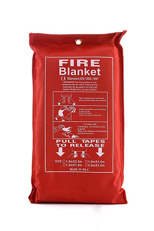 DUA EXPORT Blanket Emergency (1 x 2 m) Survival Fiberglass, Flame Retardant, Protection Fire Blanket Shelter Safety Cover for The Kitchen, Fireplace, Grill, Car, Camping, (4) - Image 1