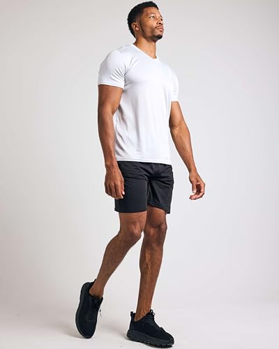 REALESSENTIALS Real Essentials 5 Pack: Men’s V-Neck Dry-Fit Moisture Wicking Active Athletic Tech Performance T-Shirt Set 2, L, Pack of 5 - Image 5