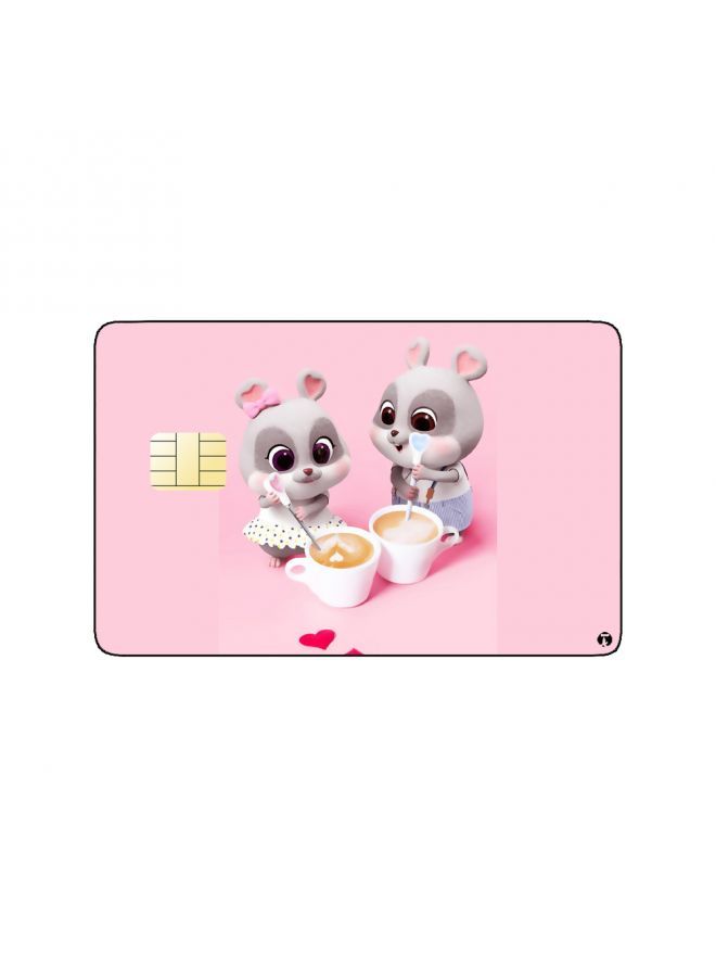RKN PRINTED BANK CARD STICKER Cute Chibi Hamsters Drawing - Image 1