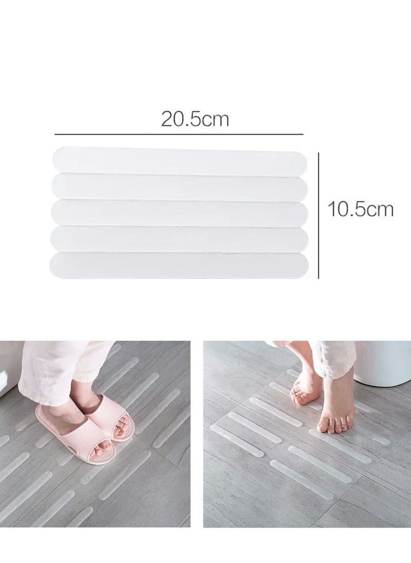althiqahkey - Anti Slip Strips Safety Shower Treads Stickers Bathtub Non Slip Stickers Anti Skid Tape for Shower Tub Steps, Floor-Strength Adhesive Grip Appliques for Baby Senior Adult 24pcs Clear - Image 1