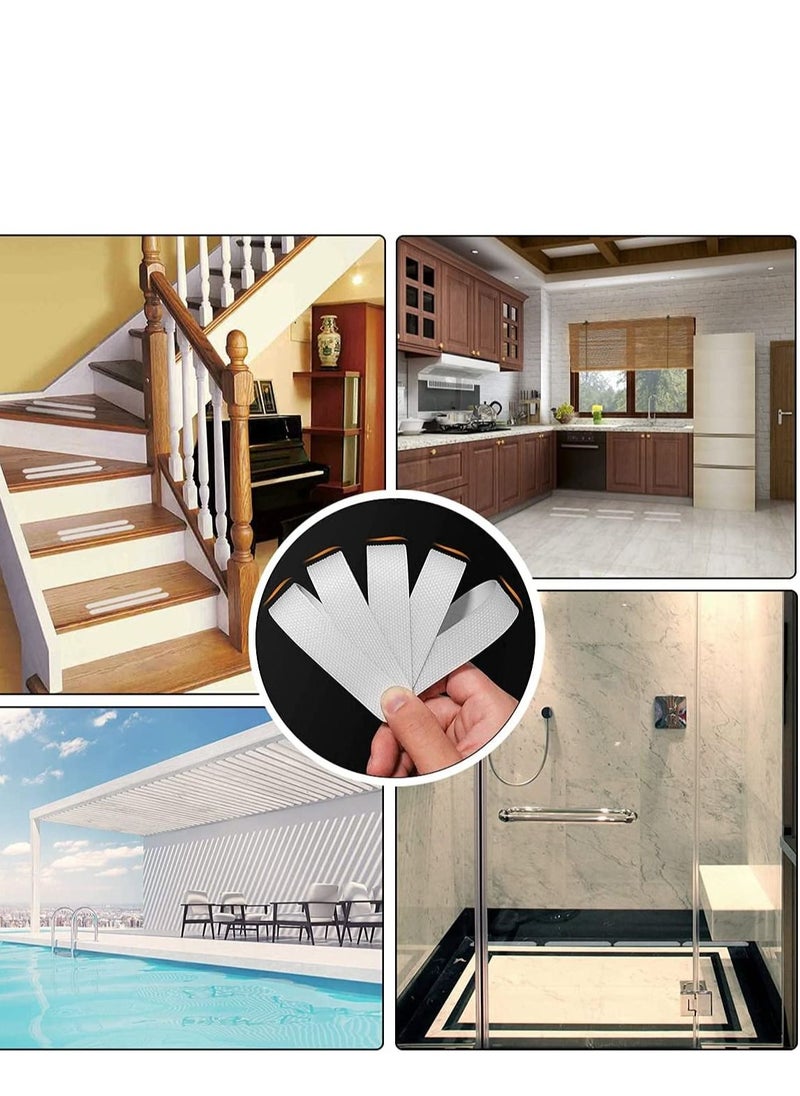 althiqahkey - Anti Slip Strips Safety Shower Treads Stickers Bathtub Non Slip Stickers Anti Skid Tape for Shower Tub Steps, Floor-Strength Adhesive Grip Appliques for Baby Senior Adult 24pcs Clear - Image 1