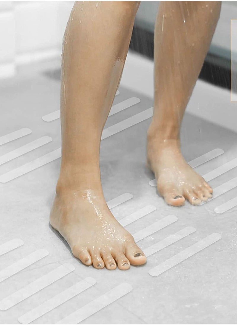 althiqahkey - Anti Slip Strips Safety Shower Treads Stickers Bathtub Non Slip Stickers Anti Skid Tape for Shower Tub Steps, Floor-Strength Adhesive Grip Appliques for Baby Senior Adult 24pcs Clear - Image 1