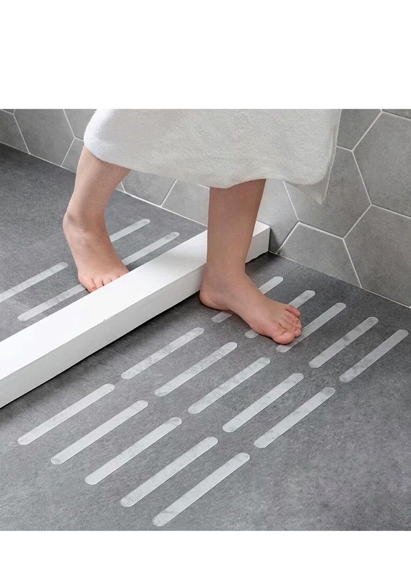 althiqahkey - Anti Slip Strips Safety Shower Treads Stickers Bathtub Non Slip Stickers Anti Skid Tape for Shower Tub Steps, Floor-Strength Adhesive Grip Appliques for Baby Senior Adult 24pcs Clear - Image 1