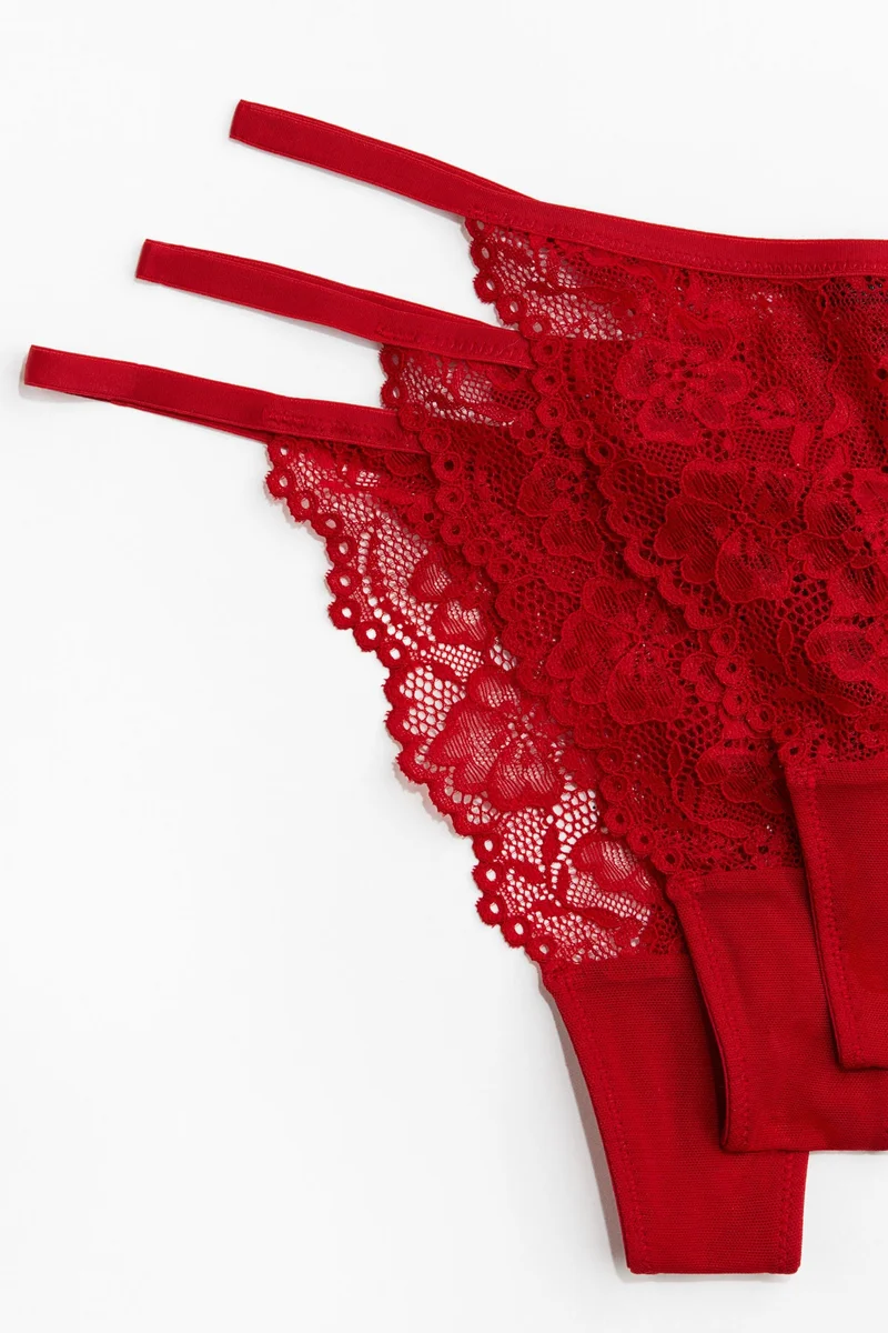 H&M 3-pack lace tanga thong briefs