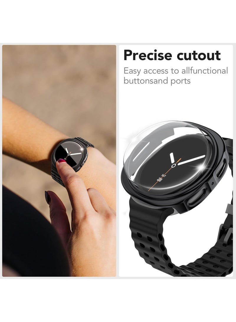 SYOSI Galaxy Watch 8 Screen Protector, Samsung Watch 8 Case, Tempered Glass Cover with Hard Bumper for Scratch Protection and Full Display Safety, Compatible with 40mm Smartwatch, 2pk - Image 5