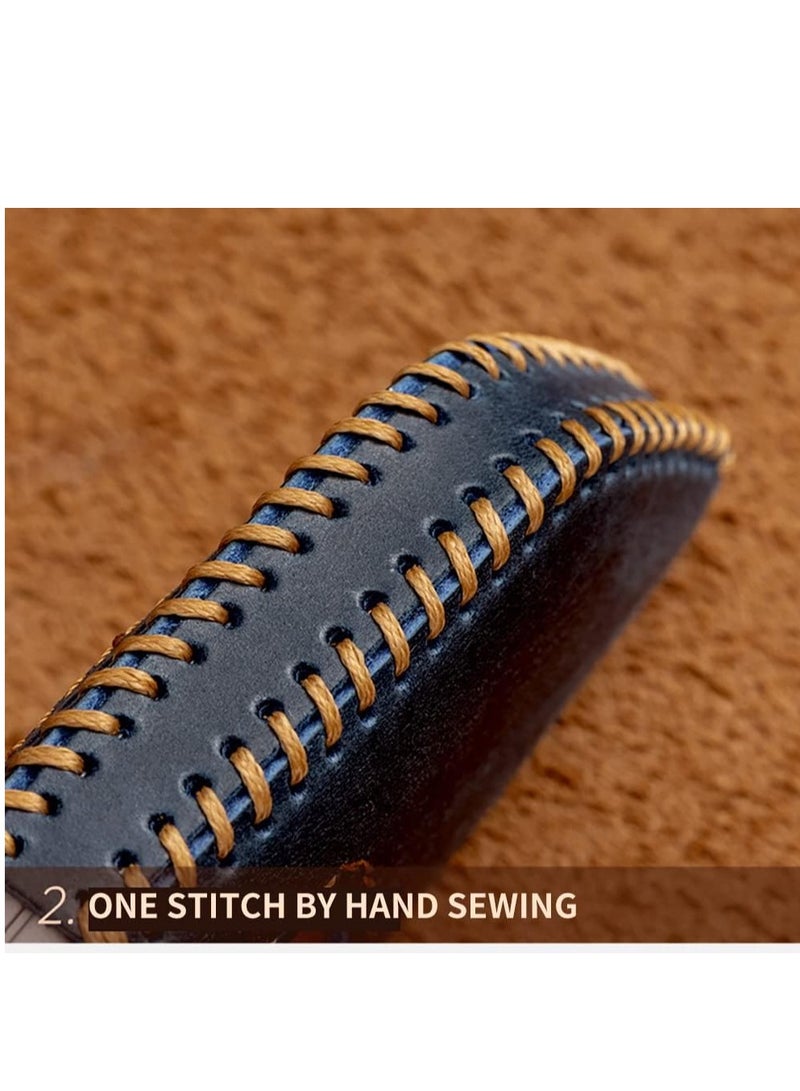 Leather Car key Fob Cover Fit for Mercedes Benz A B C E G K R S Class AMG CLA GLA VITO GLE ML GLK CLK Keyless Entry Smart Key Case Keychain Keyring Accessories (Black) - Image 4