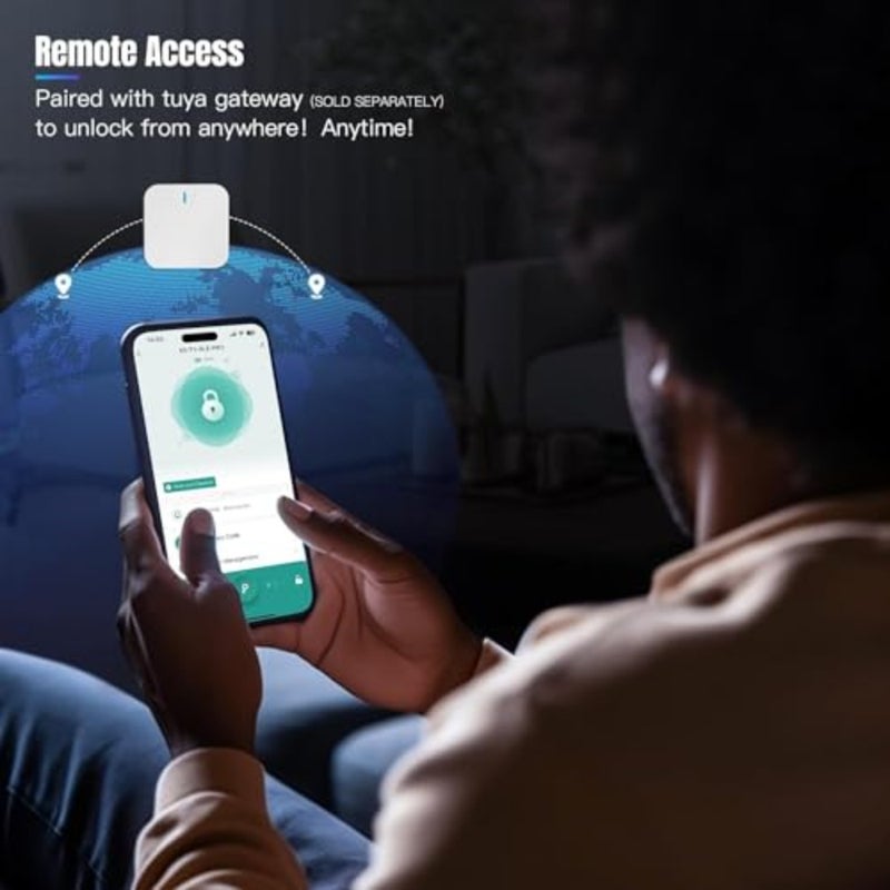 Smart Fingerprint Lock Box, Bluetooth Key Lock Box with APP Control, Fingerprint Recognize and Multiple Code Types, Security Key Lock Box with Rain Cover for Outside, Owner, Realtor Black - Image 5