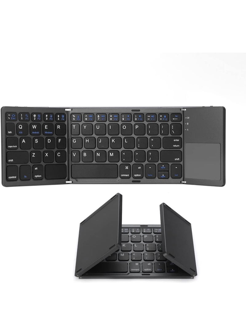 Foldable Bluetooth Pocket Keyboard with Touchpad – Mini Portable Wireless Keyboard for Android, Windows, PC & Tablets  - Image 1